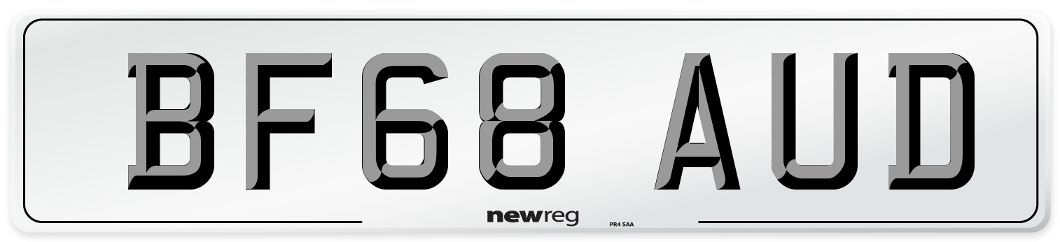 BF68 AUD Number Plate from New Reg